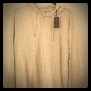 John Varvatos Lightweight Hoodie Cream/Gray L